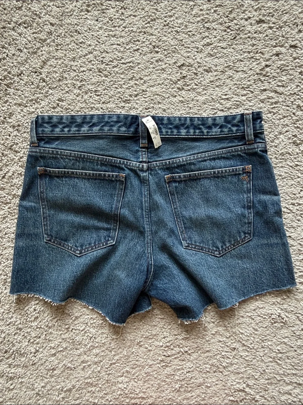 Madewell Curvy Long Jean Shorts in Dark Blue Denim